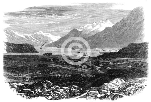 The Indo-European Telegraph: Elphinstone Inlet, Persian Gulf, with a view of the Fort, 1865. Creator: Unknown.