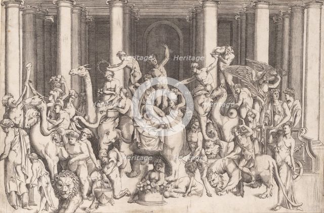 The Indian Triumph of Bacchus, ca. 1542. Creator: Attributed to Enea Vico.