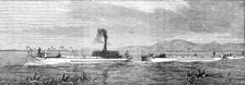 The Indian Famine: steam-tugs and lighters for conveying grain, 1874. Creator: Unknown