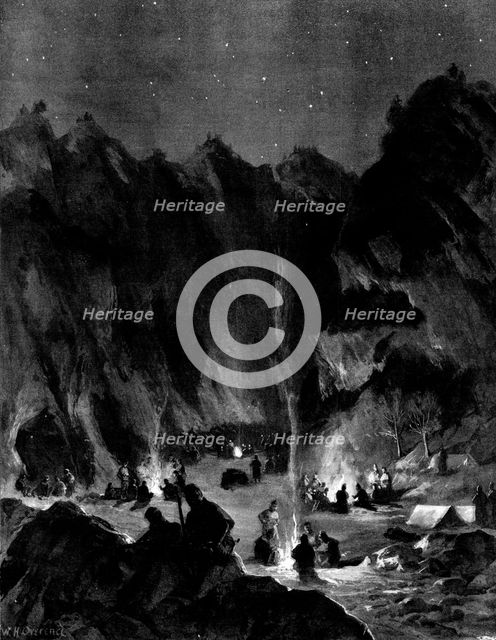 The Indian Frontier Rising: ...Expeditionary Force...Christmas Dinner in the Bazar Valley, 1898. Creator: Unknown.