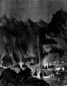 The Indian Frontier Rising: ...Expeditionary Force...Christmas Dinner in the Bazar Valley, 1898. Creator: Unknown