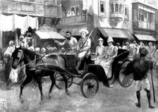 The Indian Frontier Rising: the Bombay Riots: removing nurses...to a place of safety, 1898. Creator: Unknown