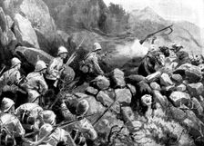 The Indian Frontier Rising: the King's Own Scottish Borderers storming a sangar..., 1898. Creator: William Barnes Wollen