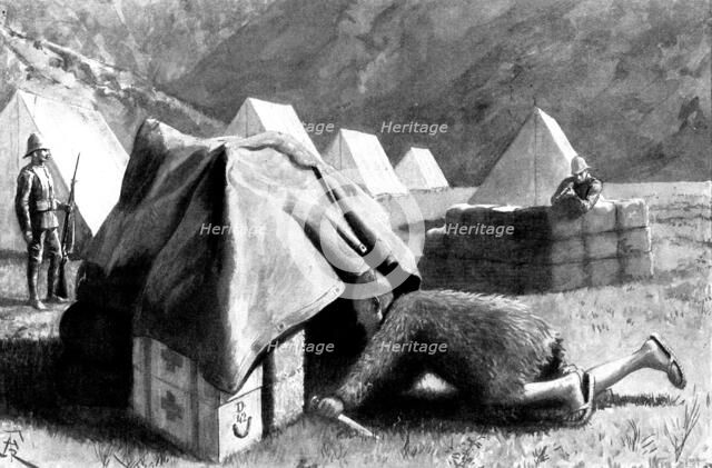 The Indian Frontier Rising - the rifle-thief: a night scene near Kohat, 1898. Creator: Unknown.