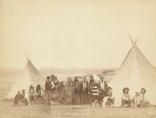 The Indian Girl's Home A group of Indian girls and Indian police at Big Foot's village..., 1890. Creator: John C. H. Grabill