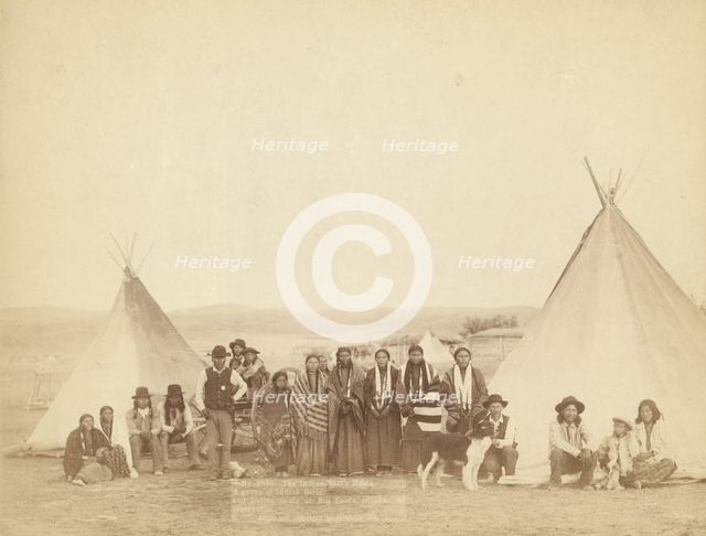 The Indian Girl's Home A group of Indian girls and Indian police at Big Foot's village..., 1890. Creator: John C. H. Grabill.