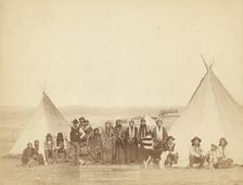 The Indian Girl's Home A group of Indian girls and Indian police at Big Foot's village..., 1890. Creator: John C. H. Grabill