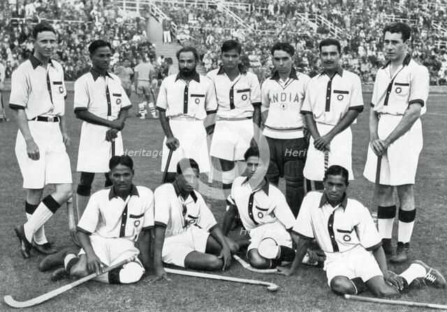 The Indian hockey team, gold medal winners, Berlin Olympics, 1936. Artist: Unknown