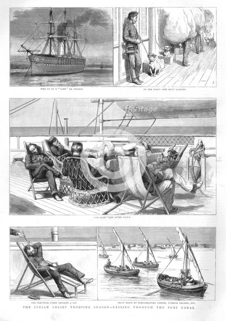 ''The Indian Relief Trooping Season - Passing through the Suez Canal', 1891. Creator: Unknown.
