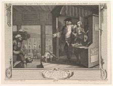 The Industrious Prentice a Favorite and Entrusted by his Master (Industry a..., September 30, 1747. Creator: William Hogarth