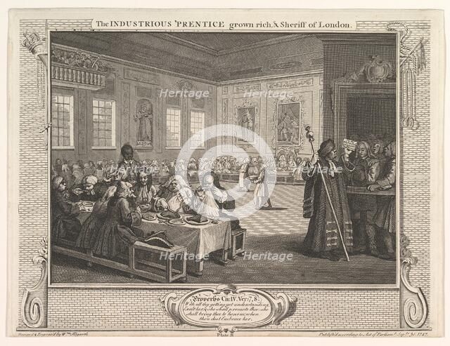 The Industrious 'Prentice Grown Rich and Sheriff of London (Industry and Idl..., September 30, 1747. Creator: William Hogarth.