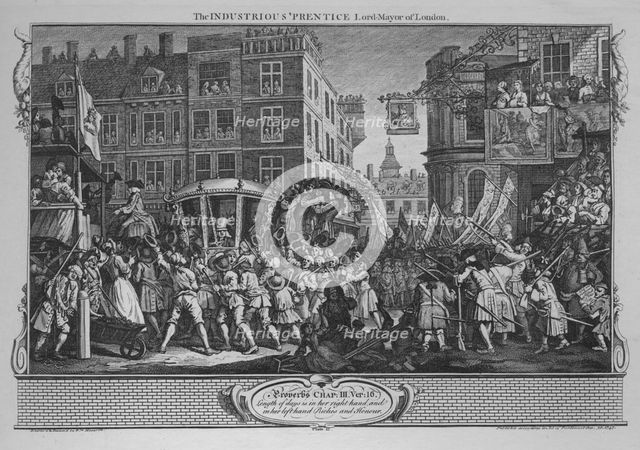 'The Industrious 'Prentice Lord-Mayor of London' - Plate 12 from 'Industry and Idleness', 1747. Artist: William Hogarth.
