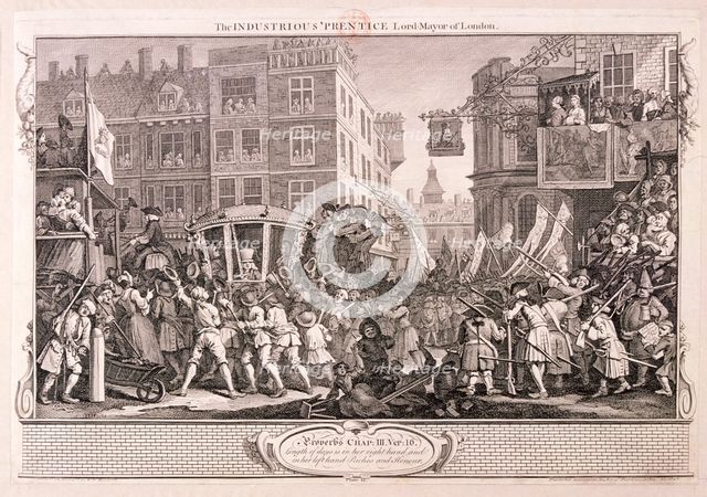 'The industrious 'prentice Lord-Mayor of London', plate XII of Industry and Idleness, 1747. Artist: William Hogarth