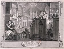 The industrious prentice performing the duty of a christian from Industry and Idleness 1747. Artist: William Hogarth