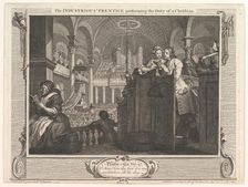 The Industrious Prentice Performing the Duty of a Christian (Industry and I..., September 30, 1747. Creator: William Hogarth
