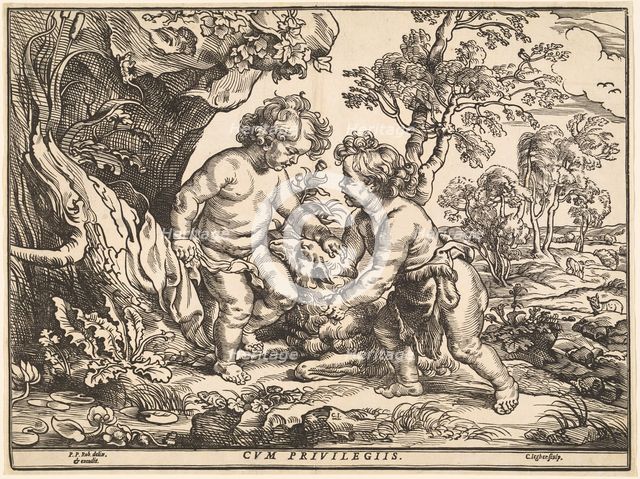 The Infant Christ and Saint John Playing with the Lamb. Creator: Christoffel Jegher.