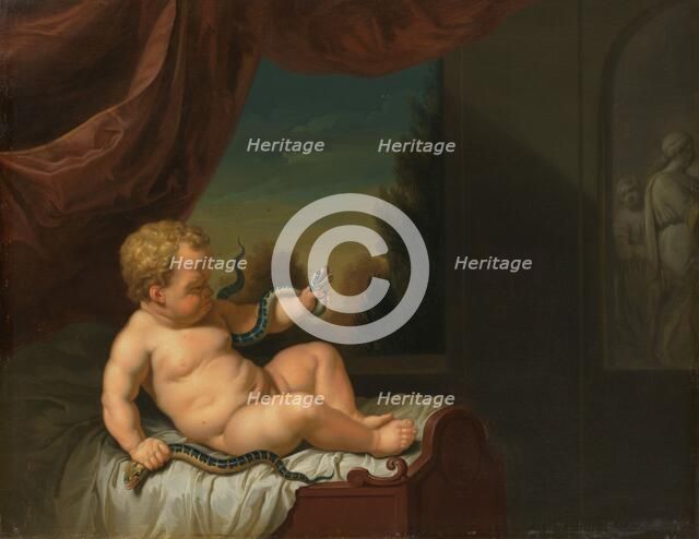 The Infant Hercules with a Serpent, 1700-1722. Creator: Pieter van der Werff.