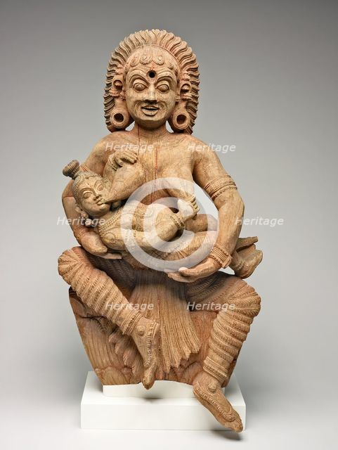 The Infant Krishna Killing the Ogress Putana, 17th century. Creator: Unknown.