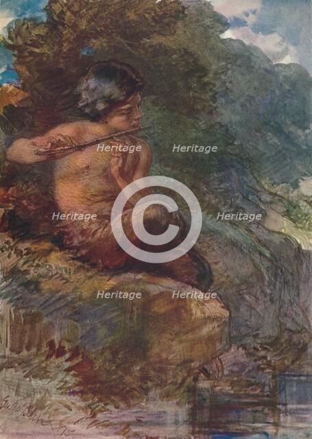'The Infant Pan', 1875, (1906). Creator: Guido Bach.