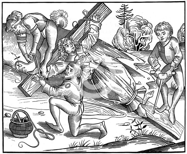 The infant Richard of Pontoise crucified by Jews, 1493 (1849).Artist: Pierre Wolgmuth