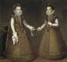 The Infantas Isabel Clara Eugenia and Catalina Micaela, c1575. Creator: Alonso Sanchez Coello