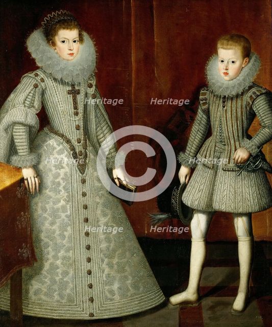 The Infante Philip, later King Philip IV of Spain (1605-1665) and his sister Anne of Austria (1601-1 Artist: González y Serrano, Bartolomé (1564-1627)