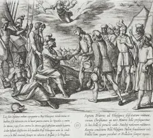 The Infantes Offer Their Assistance to Ruy Velazquez and He Falsely Makes Peace with Them, 1612. Creator: Antonio Tempesta