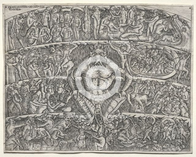The Inferno According to Dante, after the Fresco in the Campo Santo at Pisa, 1400s. Creator: Unknown.