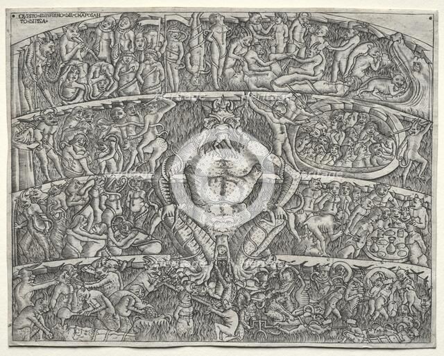 The Inferno According to Dante, after the Fresco in the Campo Santo at Pisa, 1400s. Creator: Unknown.