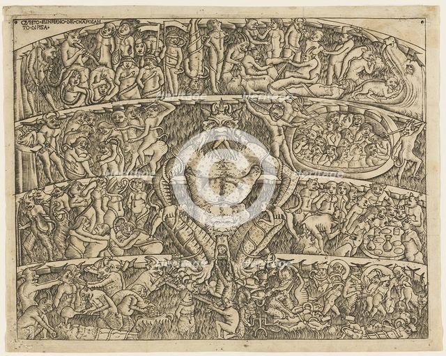 The Inferno According to Dante, from the Campo Santo Frescos in Pisa, 1480/1500. Creators: Unknown, Baccio Baldini.