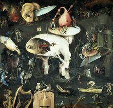 The Inferno detail of the right panel of the work The Garden of Earthly Delights by El Bosco