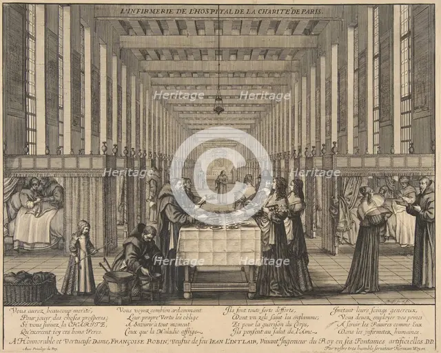 The Infirmary of the Hospital of Charity, ca. 1639. Creator: Abraham Bosse.