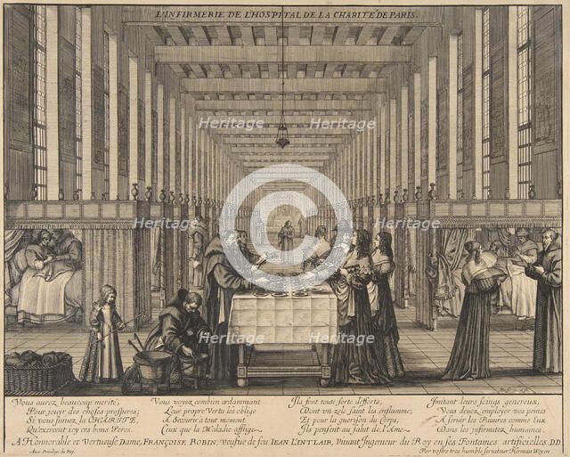 The Infirmary of the Hospital of Charity, ca. 1639. Creator: Abraham Bosse.