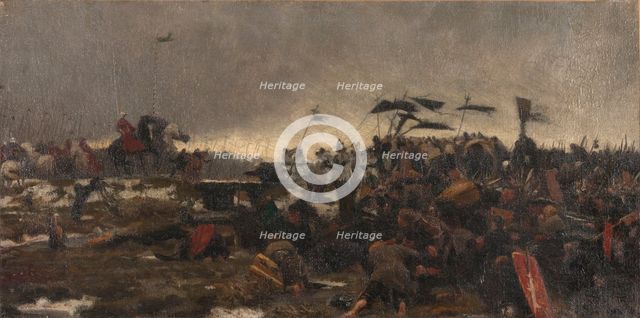 The  inhabitants of Cassel throw themselves at the mercy of Philip the Good in the marshes of Saint- Creator: Tattegrain, Francis (1852-1915).