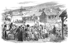The Inhabitants leaving Balaclava, by Order of Lord Raglan, 1854. Creator: Unknown