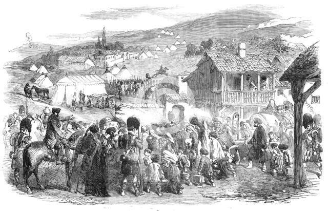 The Inhabitants leaving Balaclava, by Order of Lord Raglan, 1854. Creator: Unknown.