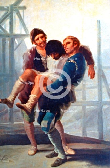 'The Injured Mason', 1786-1787.  Artist: Francisco Goya