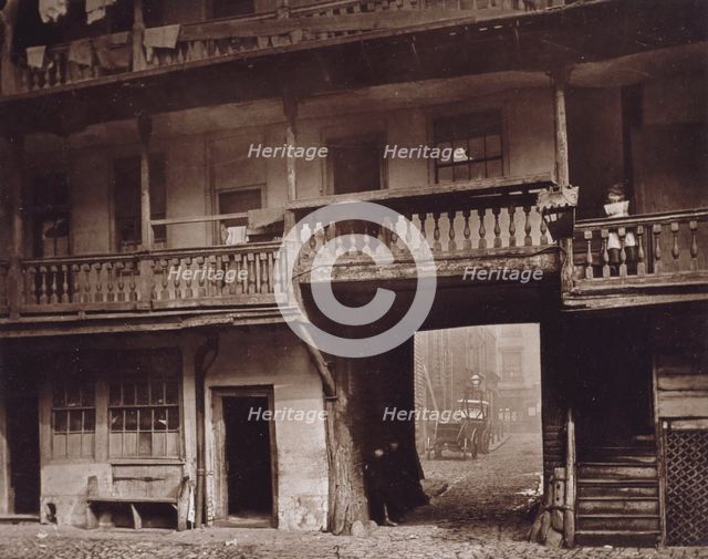 The Inn Yard looking towards Warwick Lane,  The Oxford Arms, 1875, c1875. Creator: Alfred & John Bool.