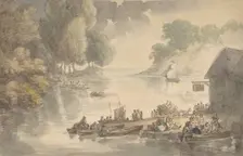 The Inn at the Ford, 1775-1827. Creator: Thomas Rowlandson