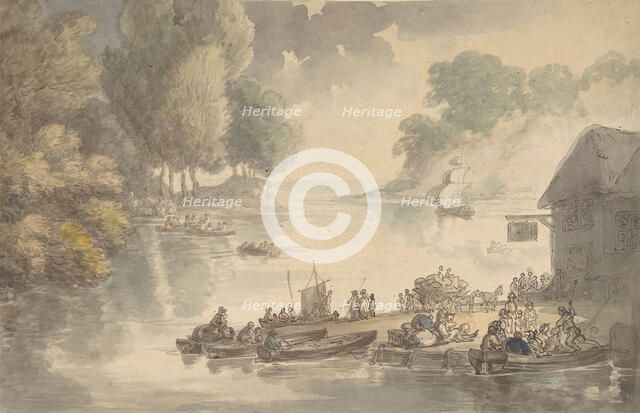 The Inn at the Ford, 1775-1827. Creator: Thomas Rowlandson.