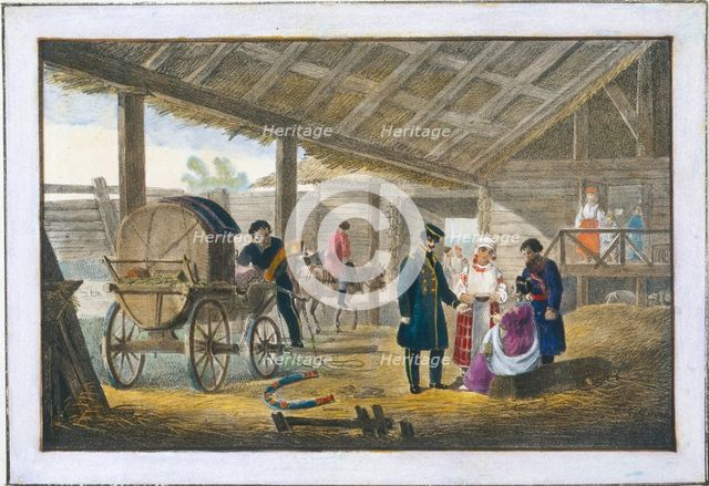 The inn on the roadside, 1820. Artist: Pluchart, Alexander (1777-1827)