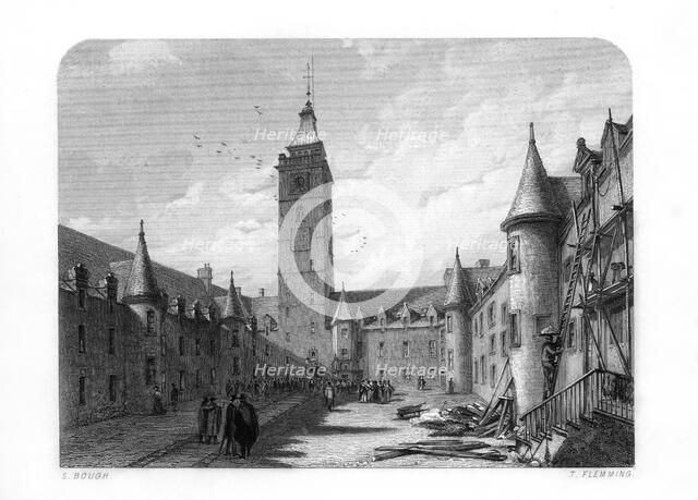 The inner court of the University of Glasgow, Scotland, 1870.Artist: T Flemming