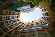 The inner courtyard of La Pedrera (Mila House), Barcelona, Spain, 2007. Creator: Samuel Magal