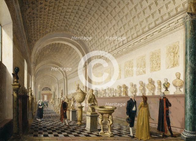 The Inner Gallery of the Royal Museum at the Royal Palace, Stockholm, 1796. Creator: Per Hillestrom.