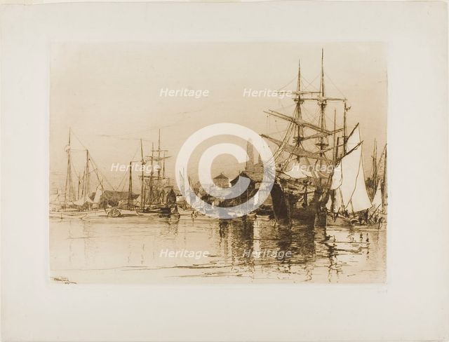The Inner Harbor, Gloucester, 1883. Creator: Stephen Parrish.