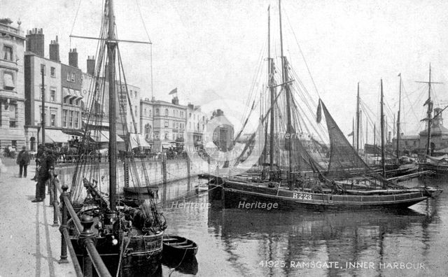 The Inner Harbour at Ramsgate, Kent, early 20th century.Artist: Photochrom Co Ltd of London