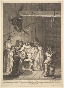 The Innkeeper's Wife and Daughter Taking Care of ye Don after Being Beaten and Br..., 1756 or after. Creator: William Hogarth