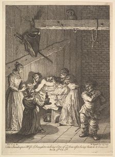 The Innkeeper's Wife and Daughter Taking Care of ye Don after Being Beaten and Br..., 1756 or after. Creator: William Hogarth