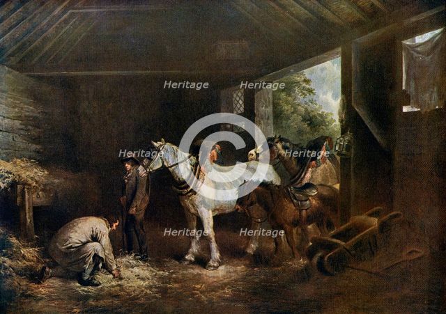 'The Inside of the Stable', 1791, (1912).Artist: George Morland