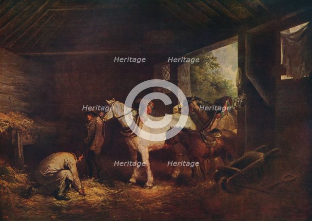 'The Inside of a Stable', 1791, (c1915). Artist: George Morland.